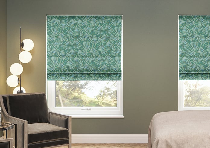 Goa, Pacific Green - Motorised Roman Blind - Image 3